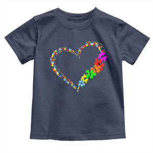 Autism Awareness Love Heart Puzzle Piece Toddler T Shirt TS10 Navy Print Your Wear