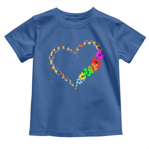 Autism Awareness Love Heart Puzzle Piece Toddler T Shirt TS10 Royal Blue Print Your Wear