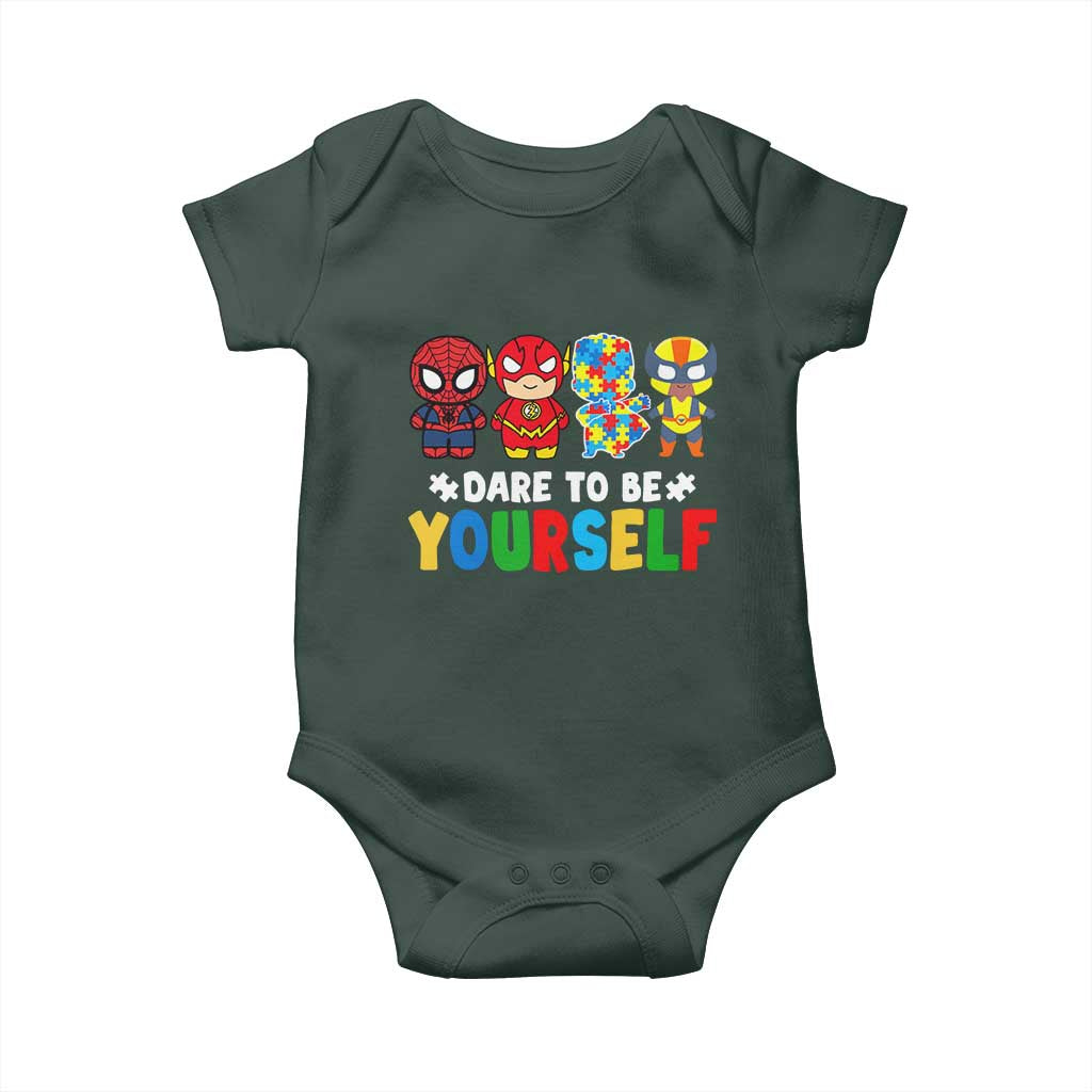 Autism Awareness Superheroes Baby Onesie Dare To Be Yourself TS10 Print Your Wear