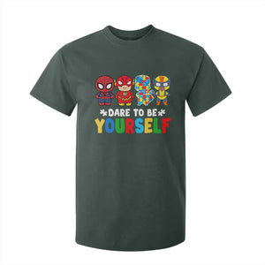 Autism Awareness Superheroes T Shirt For Kid Dare To Be Yourself TS10 Dark Forest Green Print Your Wear