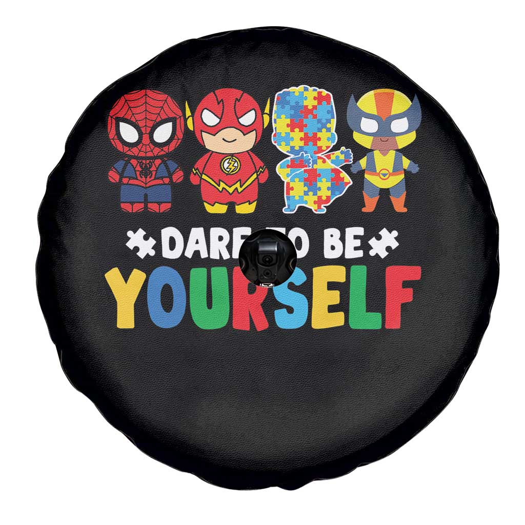 Autism Awareness Superheroes Spare Tire Cover Dare To Be Yourself TS10 Print Your Wear