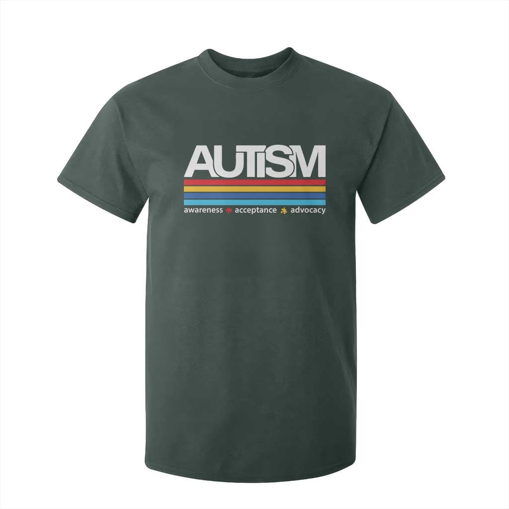 Retro Autism Awareness Acceptance T Shirt For Kid TS10 Dark Forest Green Print Your Wear