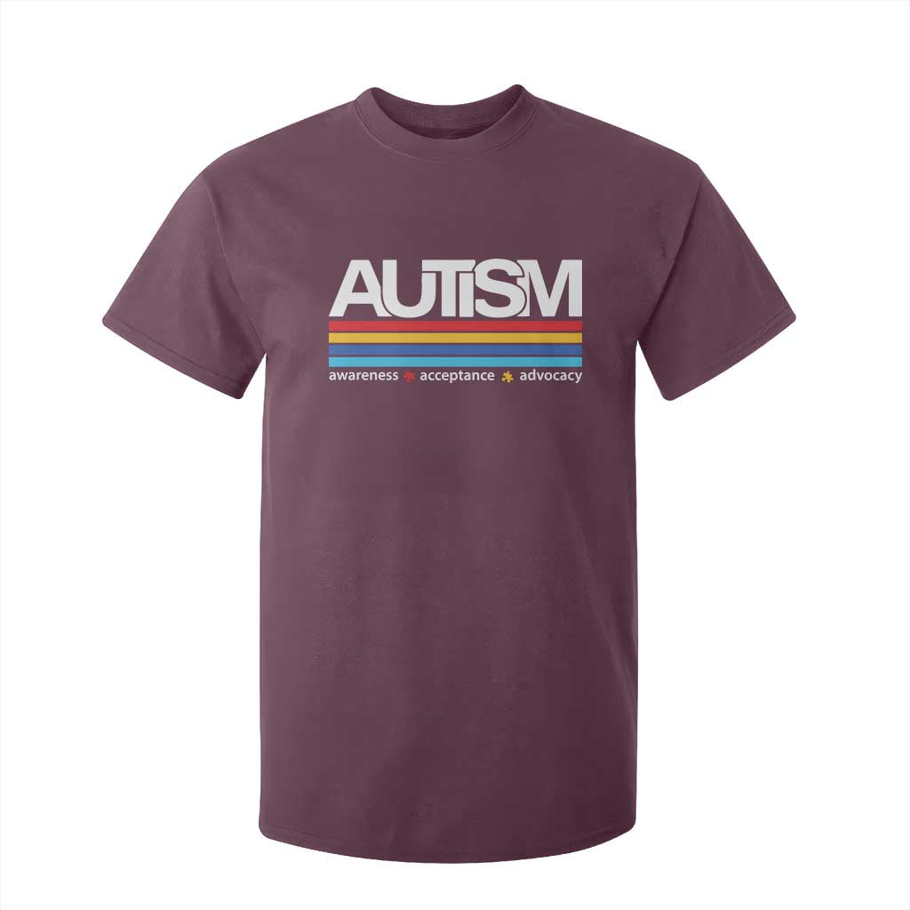 Retro Autism Awareness Acceptance T Shirt For Kid TS10 Maroon Print Your Wear