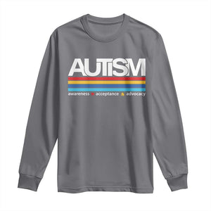 Retro Autism Awareness Acceptance Long Sleeve Shirt TS10 Charcoal Print Your Wear