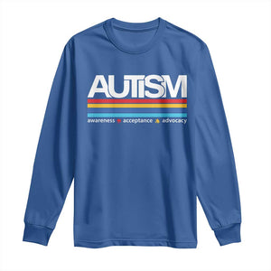 Retro Autism Awareness Acceptance Long Sleeve Shirt TS10 Royal Blue Print Your Wear