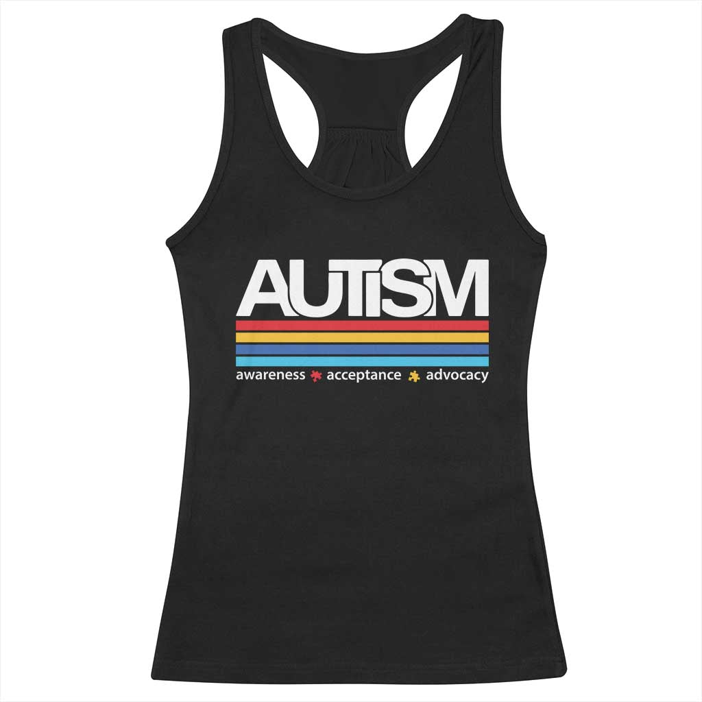 Retro Autism Awareness Acceptance Racerback Tank Top TS10 Black Print Your Wear