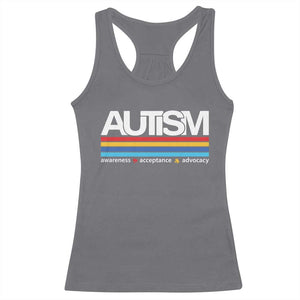 Retro Autism Awareness Acceptance Racerback Tank Top TS10 Charcoal Print Your Wear