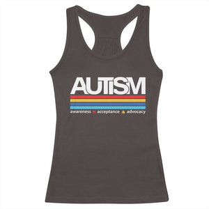 Retro Autism Awareness Acceptance Racerback Tank Top TS10 Dark Chocolate Print Your Wear