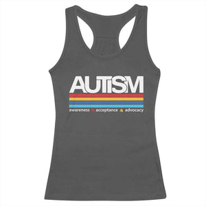 Retro Autism Awareness Acceptance Racerback Tank Top TS10 Dark Heather Print Your Wear