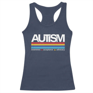 Retro Autism Awareness Acceptance Racerback Tank Top TS10 Navy Print Your Wear