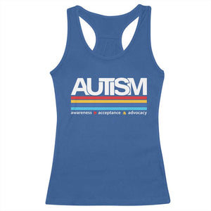 Retro Autism Awareness Acceptance Racerback Tank Top TS10 Royal Blue Print Your Wear