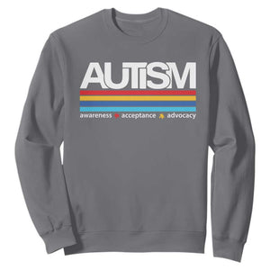 Retro Autism Awareness Acceptance Sweatshirt TS10 Charcoal Print Your Wear