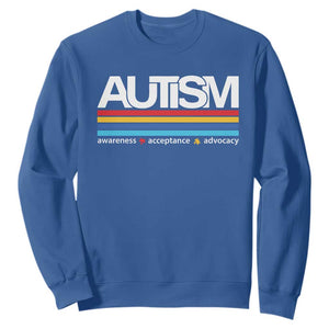 Retro Autism Awareness Acceptance Sweatshirt TS10 Royal Blue Print Your Wear