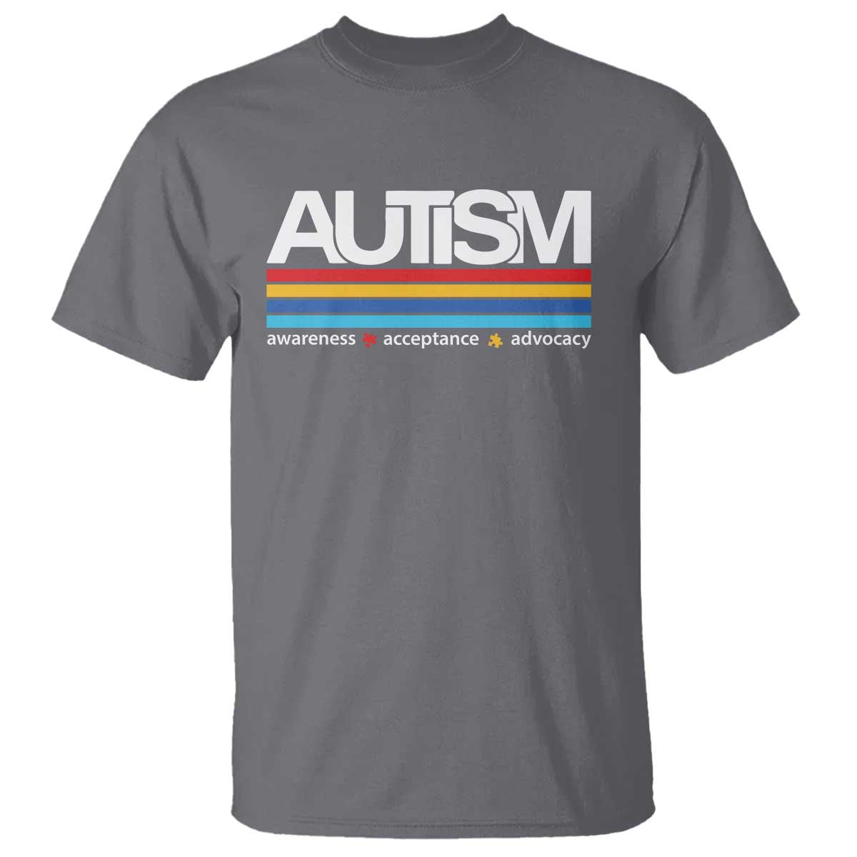 Retro Autism Awareness Acceptance T Shirt TS10 Charcoal Print Your Wear