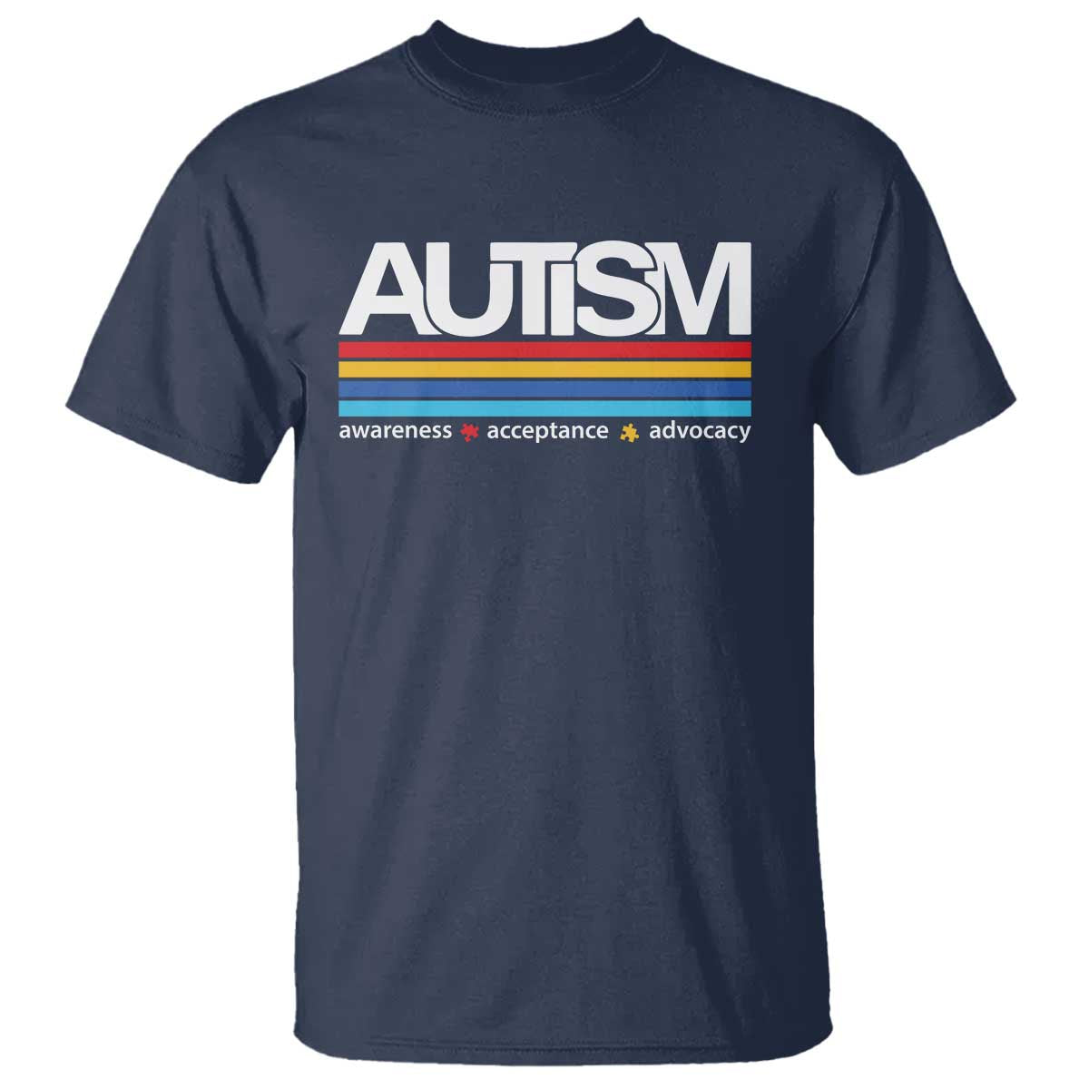 Retro Autism Awareness Acceptance T Shirt TS10 Navy Print Your Wear