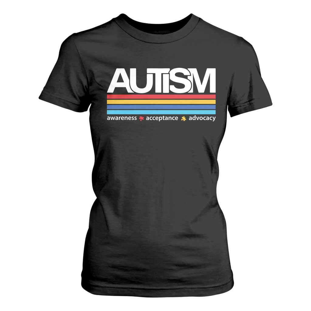 Retro Autism Awareness Acceptance T Shirt For Women TS10 Black Print Your Wear