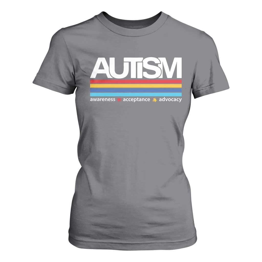 Retro Autism Awareness Acceptance T Shirt For Women TS10 Charcoal Print Your Wear