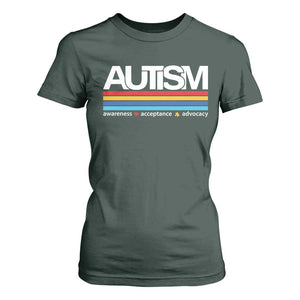 Retro Autism Awareness Acceptance T Shirt For Women TS10 Dark Forest Green Print Your Wear