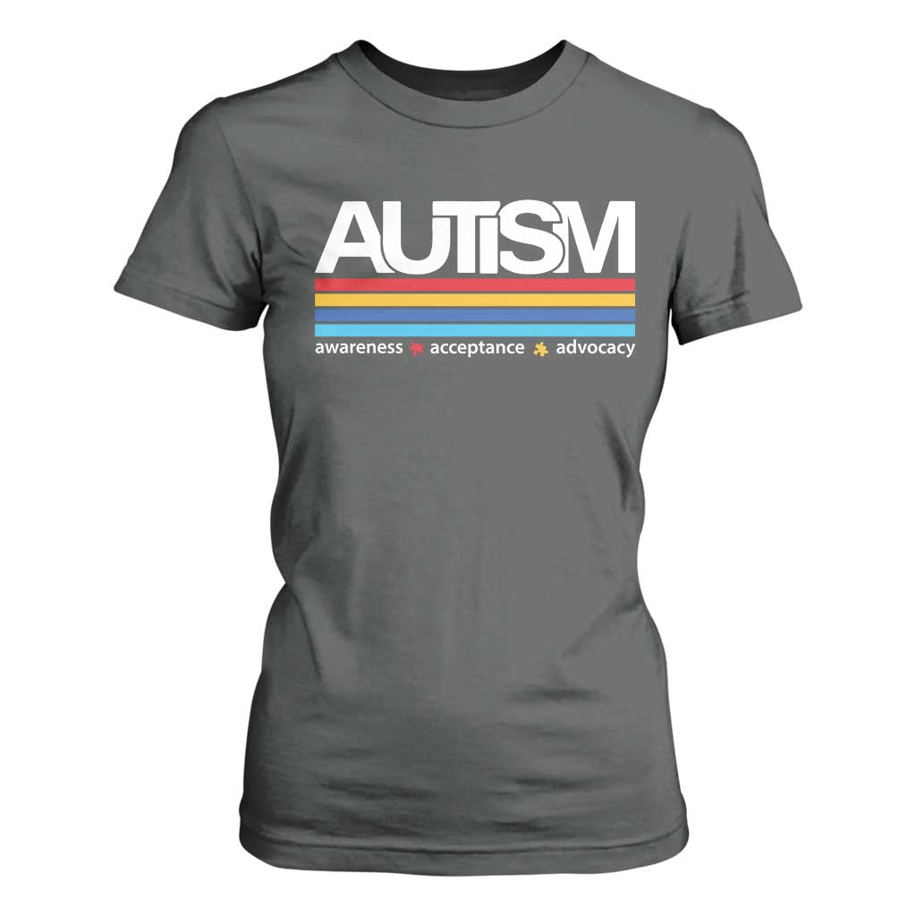 Retro Autism Awareness Acceptance T Shirt For Women TS10 Dark Heather Print Your Wear
