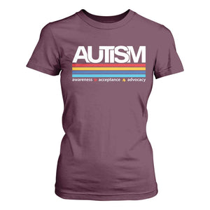 Retro Autism Awareness Acceptance T Shirt For Women TS10 Maroon Print Your Wear