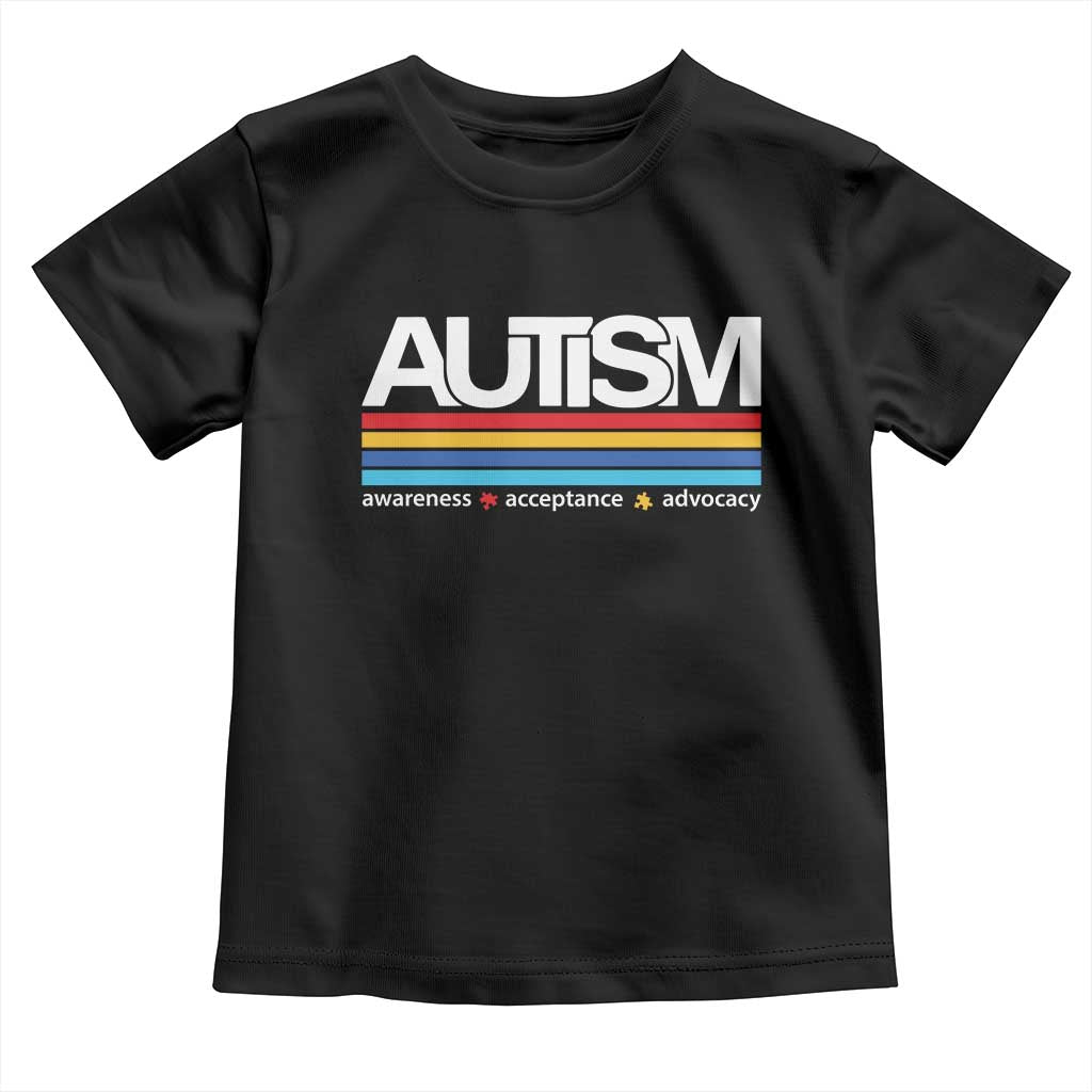 Retro Autism Awareness Acceptance Toddler T Shirt TS10 Black Print Your Wear