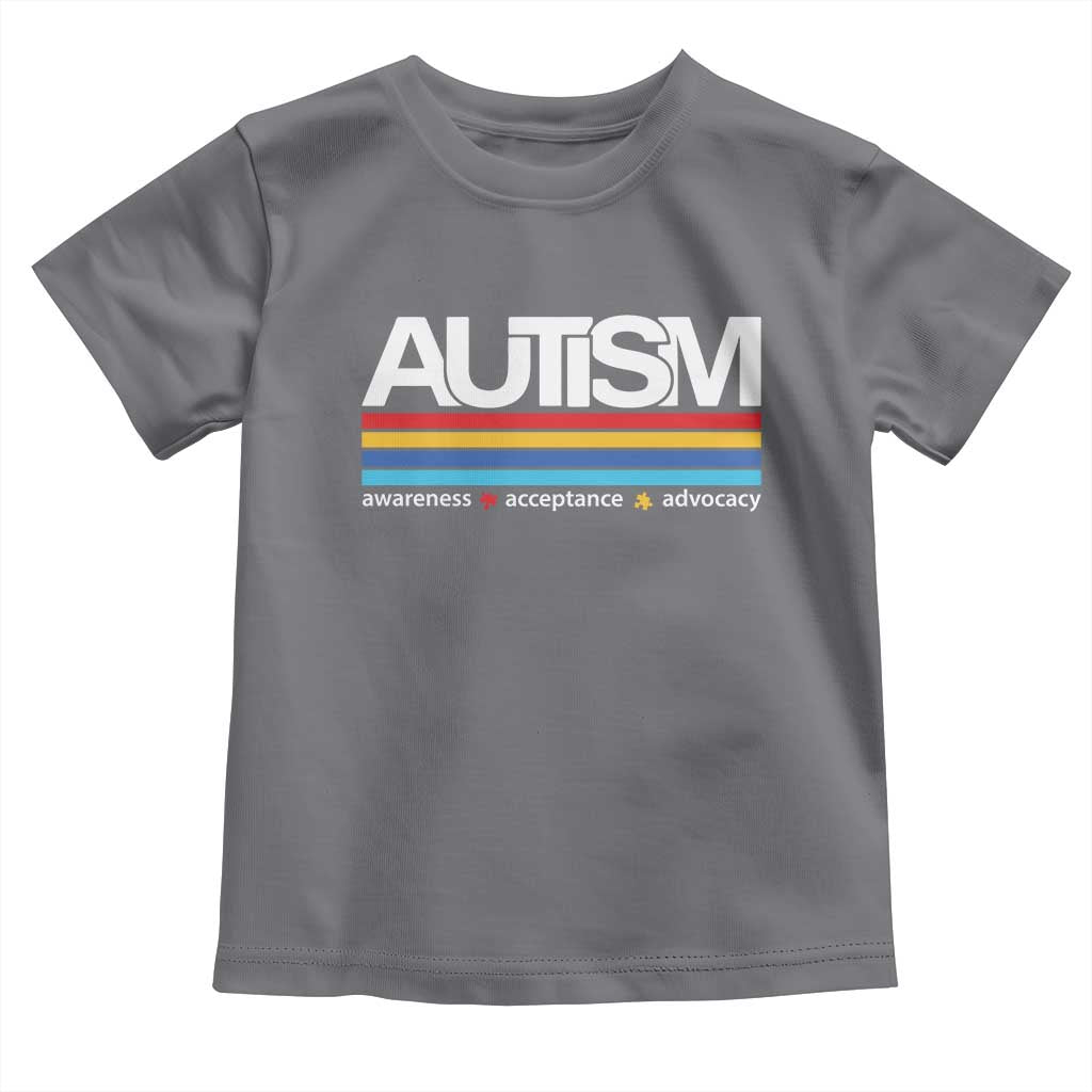 Retro Autism Awareness Acceptance Toddler T Shirt TS10 Charcoal Print Your Wear