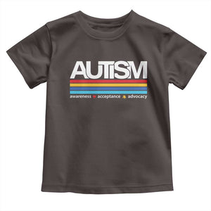 Retro Autism Awareness Acceptance Toddler T Shirt TS10 Dark Chocolate Print Your Wear