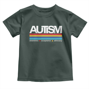 Retro Autism Awareness Acceptance Toddler T Shirt TS10 Dark Forest Green Print Your Wear