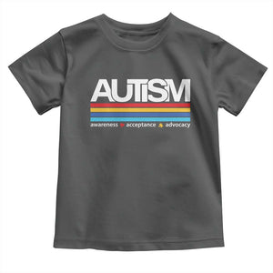 Retro Autism Awareness Acceptance Toddler T Shirt TS10 Dark Heather Print Your Wear