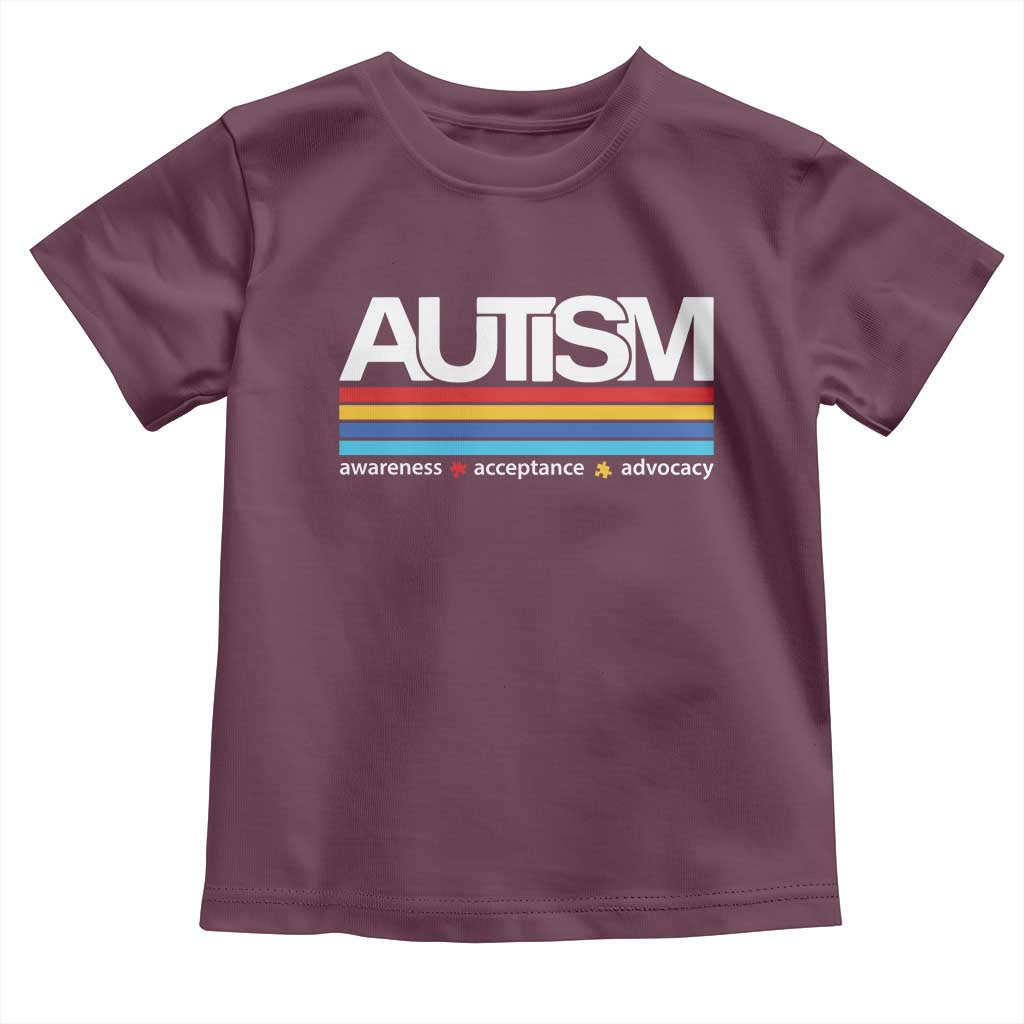 Retro Autism Awareness Acceptance Toddler T Shirt TS10 Maroon Print Your Wear