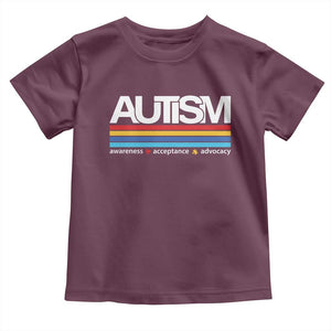 Retro Autism Awareness Acceptance Toddler T Shirt TS10 Maroon Print Your Wear