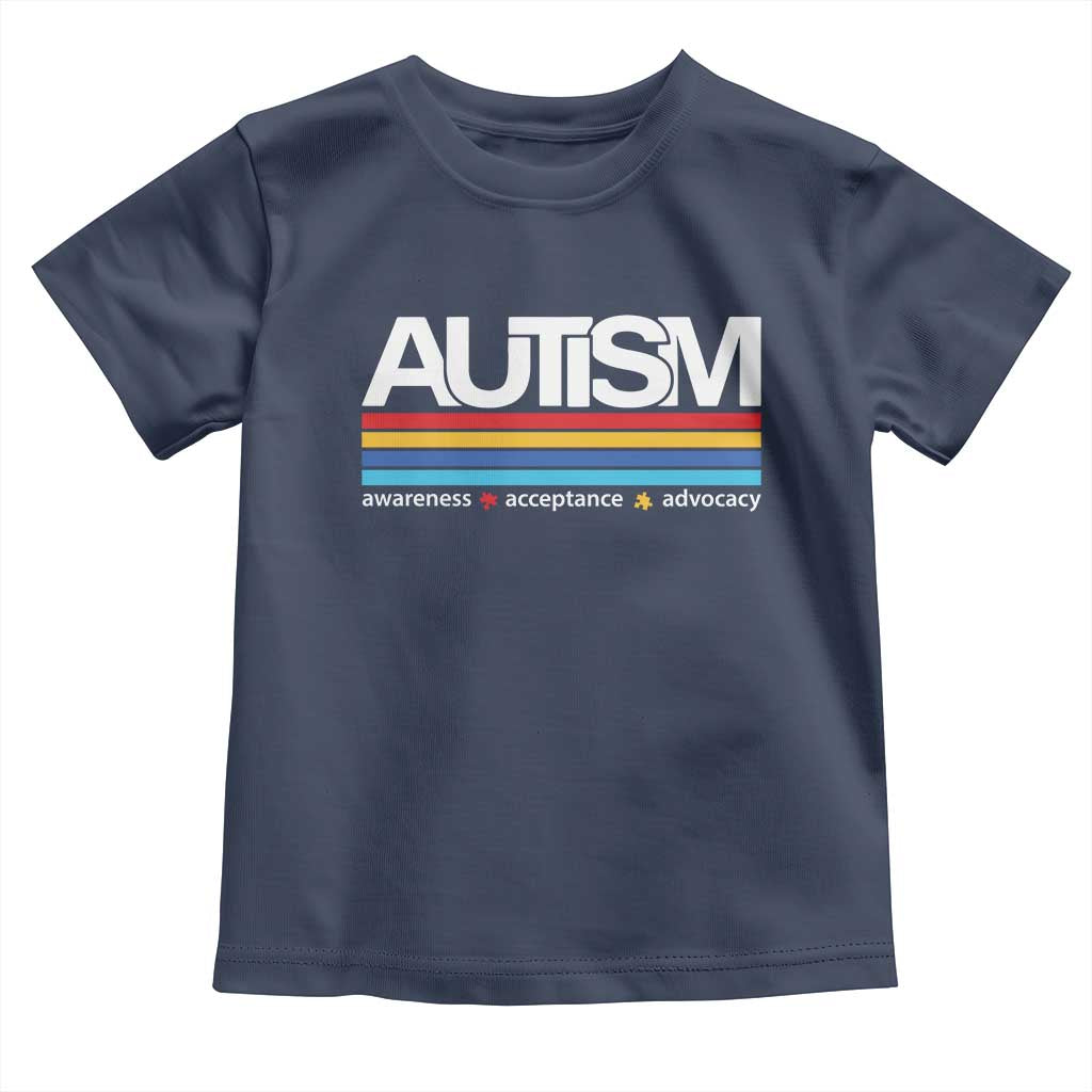 Retro Autism Awareness Acceptance Toddler T Shirt TS10 Navy Print Your Wear