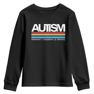Retro Autism Awareness Acceptance Youth Sweatshirt TS10 Black Print Your Wear