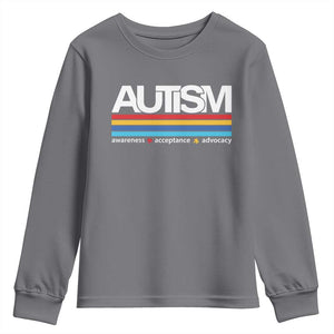 Retro Autism Awareness Acceptance Youth Sweatshirt TS10 Charcoal Print Your Wear