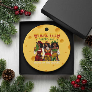 Where Them Fans At Boots On The Ground Ceramic Ornament Black African American Cowgirl Western Country Rodeo TS10 1pc Yellow Cheese Print Your Wear