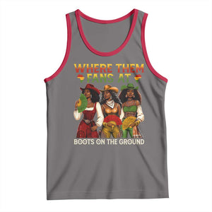 Where Them Fans At Boots On The Ground Tank Top Black African American Cowgirl Western Country Rodeo TS10 Deep Heather Red Print Your Wear