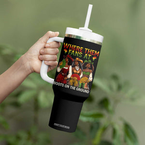 Where Them Fans At Boots On The Ground Tumbler With Handle Black African American Cowgirl Western Country Rodeo TS10 Print Your Wear