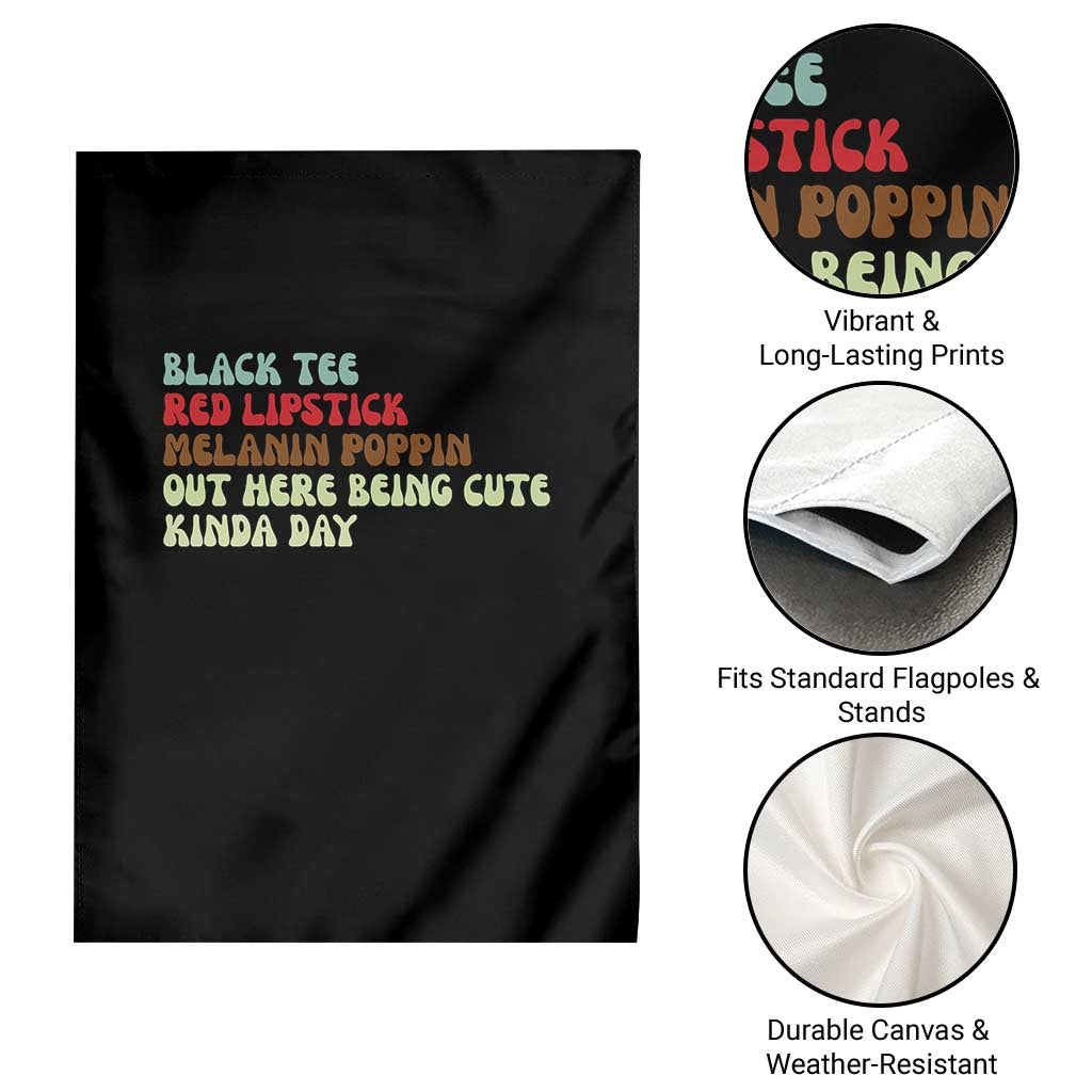 Melanin Poppin Black Girl Pride Garden Flag Funny Juneteenth Saying Afro Black Women Queen TS10 Print Your Wear