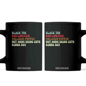 Melanin Poppin Black Girl Pride Coffee Mug Funny Juneteenth Saying Afro Black Women Queen TS10 Black Print Your Wear