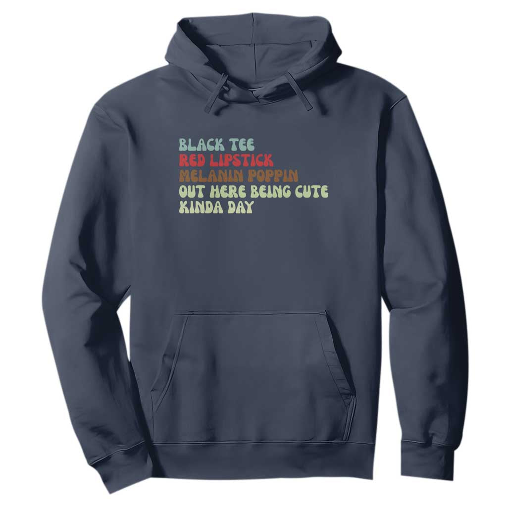 Melanin Poppin Black Girl Pride Hoodie Funny Juneteenth Saying Afro Black Women Queen TS10 Navy Print Your Wear