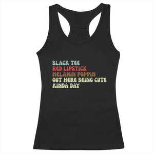 Melanin Poppin Black Girl Pride Racerback Tank Top Funny Juneteenth Saying Afro Black Women Queen TS10 Black Print Your Wear