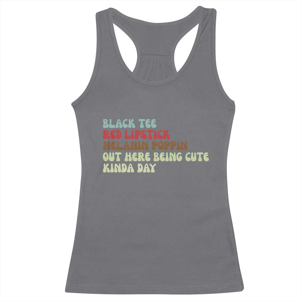 Melanin Poppin Black Girl Pride Racerback Tank Top Funny Juneteenth Saying Afro Black Women Queen TS10 Charcoal Print Your Wear