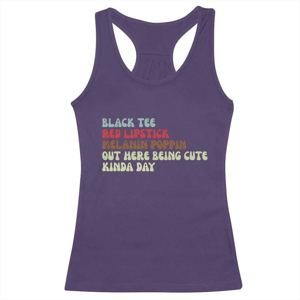 Melanin Poppin Black Girl Pride Racerback Tank Top Funny Juneteenth Saying Afro Black Women Queen TS10 Purple Print Your Wear
