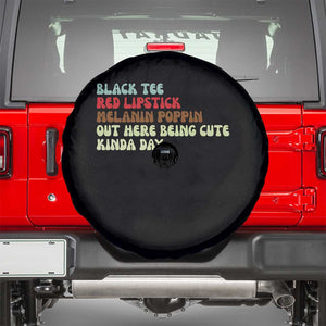 Melanin Poppin Black Girl Pride Spare Tire Cover Funny Juneteenth Saying Afro Black Women Queen TS10 Black Print Your Wear