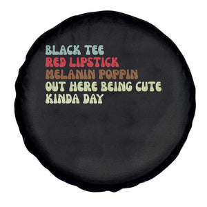 Melanin Poppin Black Girl Pride Spare Tire Cover Funny Juneteenth Saying Afro Black Women Queen TS10 Print Your Wear