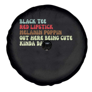 Melanin Poppin Black Girl Pride Spare Tire Cover Funny Juneteenth Saying Afro Black Women Queen TS10 Print Your Wear