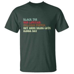 Melanin Poppin Black Girl Pride T Shirt Funny Juneteenth Saying Afro Black Women Queen TS10 Dark Forest Green Print Your Wear