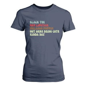 Melanin Poppin Black Girl Pride T Shirt For Women Funny Juneteenth Saying Afro Black Women Queen TS10 Navy Print Your Wear