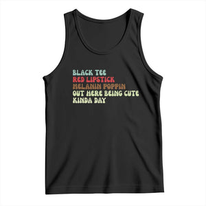 Melanin Poppin Black Girl Pride Tank Top Funny Juneteenth Saying Afro Black Women Queen TS10 Black Print Your Wear