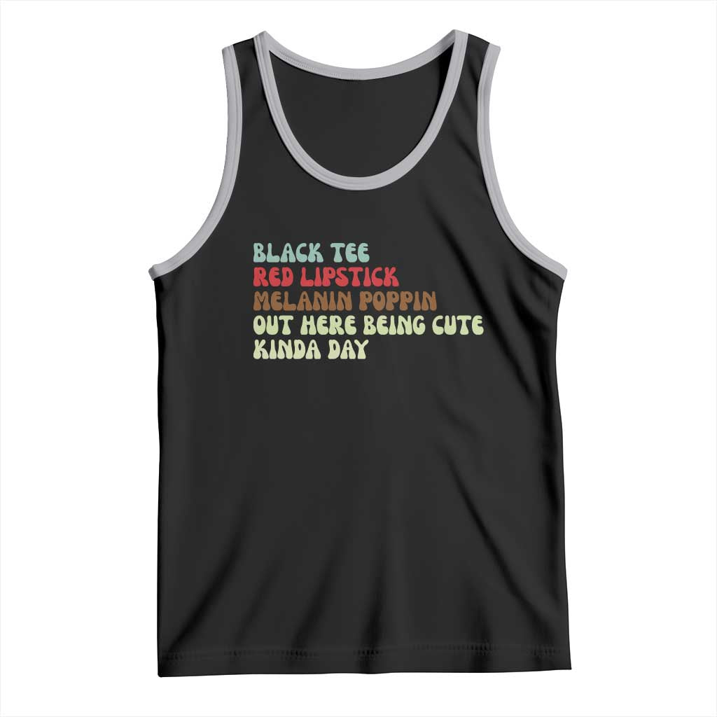 Melanin Poppin Black Girl Pride Tank Top Funny Juneteenth Saying Afro Black Women Queen TS10 Black Athletic Heather Print Your Wear